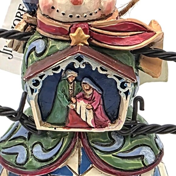 Jim Shore Snowman Holding Christmas Nativity Ornament 4034404 Retired No Box - Picture 2 of 10